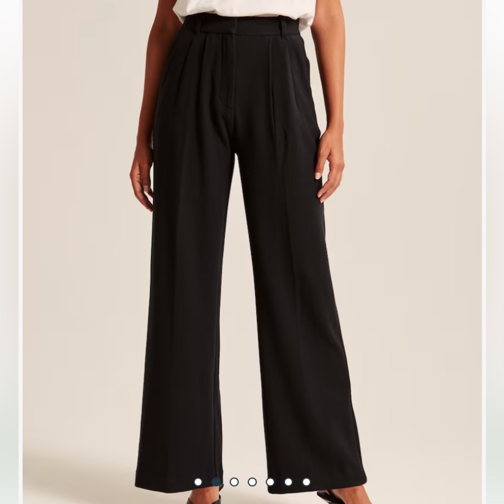 Abercrombie & Fitch Tailored Brushed Suiting Wide Leg Pant